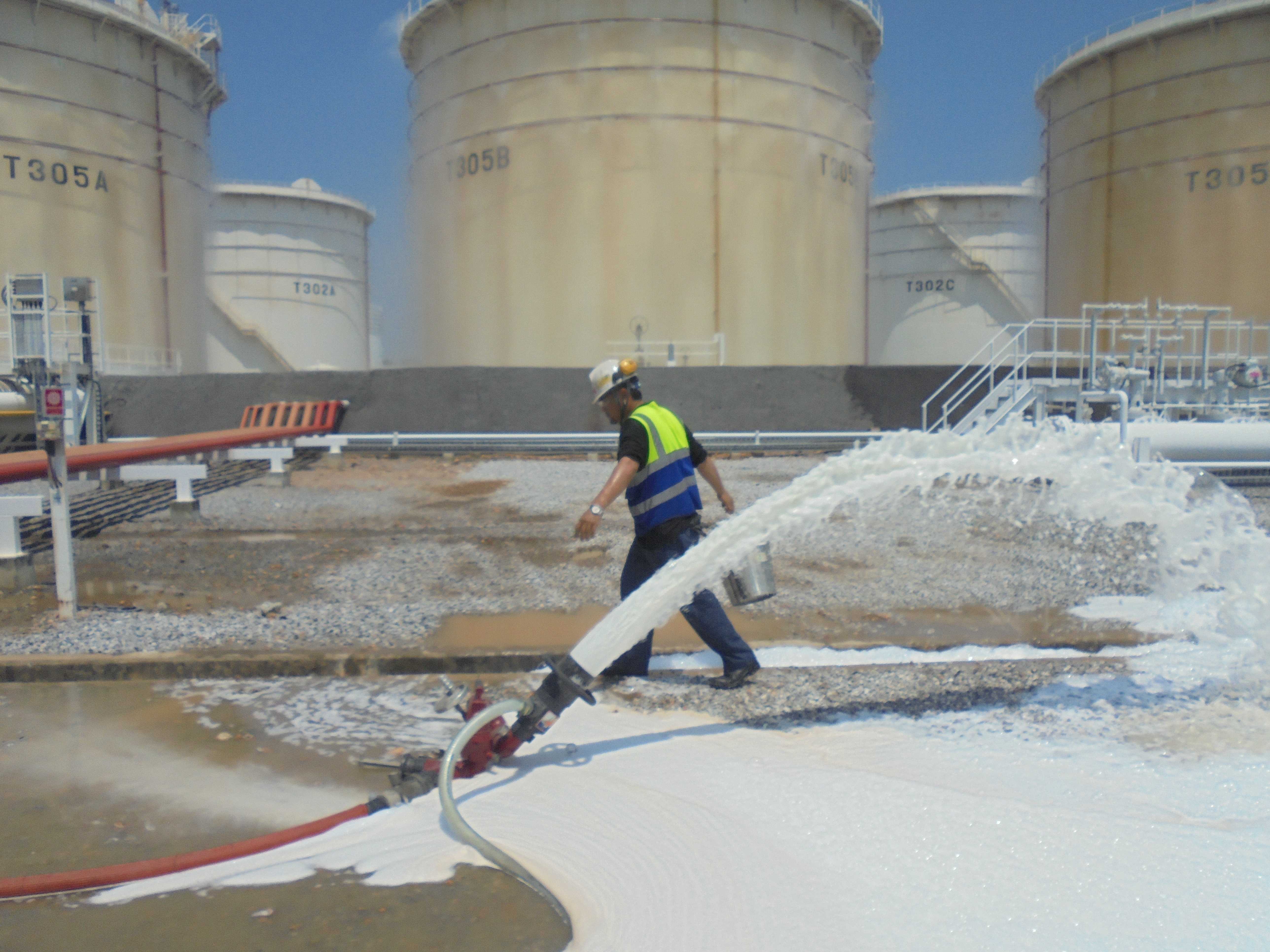 ทดสอบระบบดับเพลิงด้วยโฟม